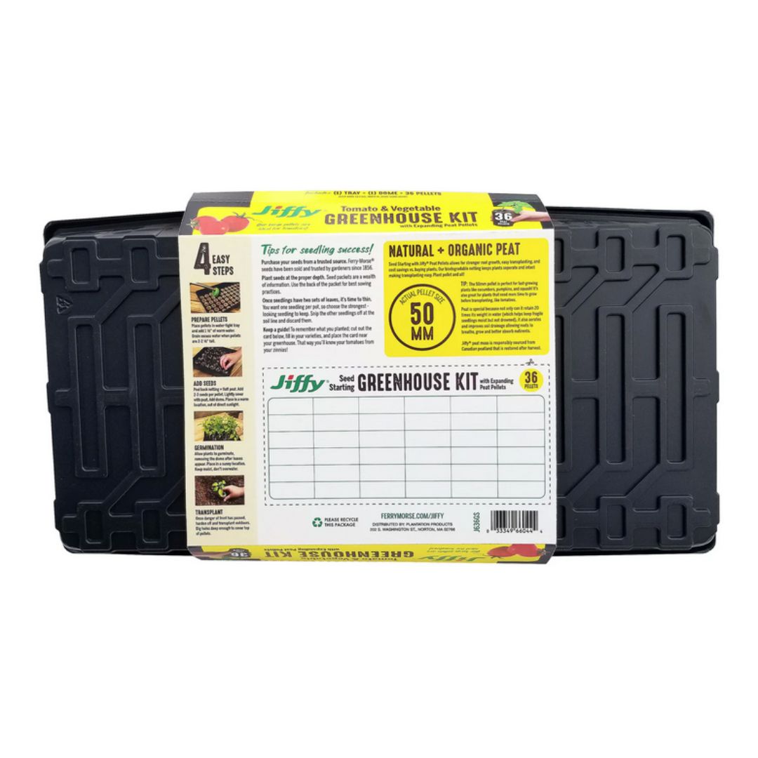 Jiffy – Tomato & Vegetable Greenhouse Kit – 36 Peat Pellets
